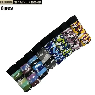8 Teile/los Schlüpfer der Männer Männliche Unterhose Mann Pack Shorts Boxer Unterwäsche Mode Sexy Image