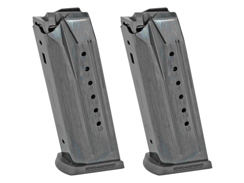 Ruger Security-9 Value Pack 9mm Luger Pistol Magazine 2 Pack 15 Round Black Oxide Steel 90684-15RD