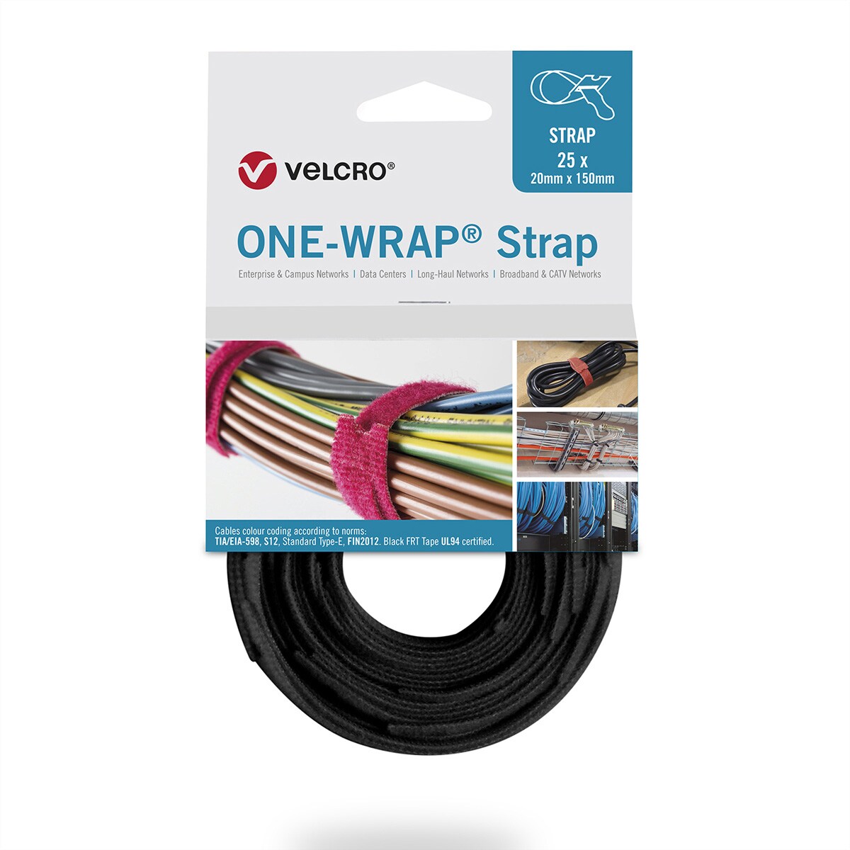 VELCRO® One Wrap® Strap 13mm x 200mm, 25 Stück, schwarz Image