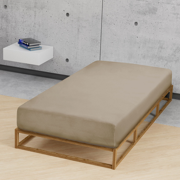 biberna Feinjersey-Spannbetttuch taupe, 1x 90x190 cm - 100x200 cm Image