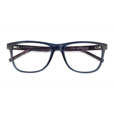 Unisex s square Clear Navy Plastic Prescription eyeglasses - Eyebuydirect s Armani Exchange AX3048