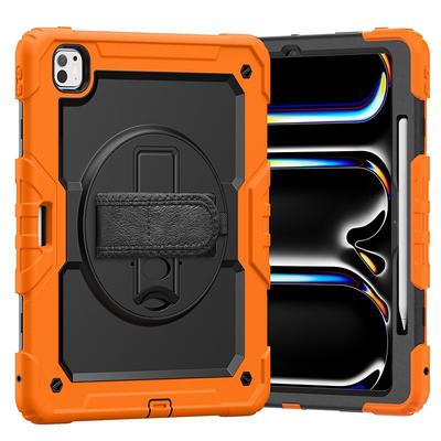 Tablet Case Cover For Apple iPad Air 11(2024) iPad Air 13(2024) iPad Pro 11(2024) iPad Pro 13(2024) Portable Handle Pencil Holder Armor PC Silicone