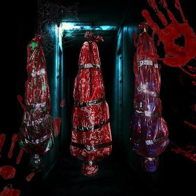 Inflatable Bloody Corpse Bag Halloween Decorations Outdoor Clearance, Scary Halloween Kills Body Decorations Indoor, Realistic Murder Scene Halloween Room Decor