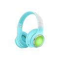cuffie bluetooth per bambini luci a led audio stereo con microfono volume limitato 25 ore di riproduzione cuffie bluetooth 5.3 pieghevoli per bambini sull'orecchio per tablet telefono pc