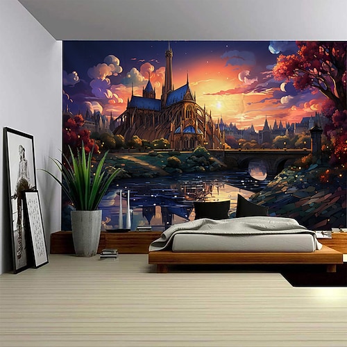 Natura casa sull'albero appeso arazzo arte della parete grande arazzo decorazione murale fotografia sfondo coperta tenda casa camera da letto soggiorno decorazione