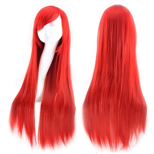 Perücken 32 80cm Lange Gerade Anime Mode Frauen Cosplay Perücke Party Perücke Halloween Cosplay Party Perücken Image