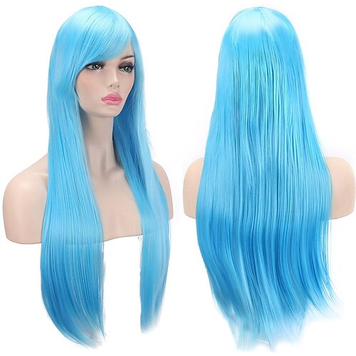 Perücken 32 80cm Lange Gerade Anime Mode Frauen Cosplay Perücke Party Perücke Halloween Cosplay Party Perücken Image