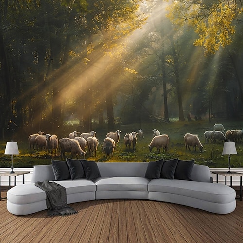 Afrikanische Safari Wildtiere Wandteppich Wanddekoration große Wandteppich Wanddeko Foto Kulisse Decke Vorhang Home Schlafzimmer Wohnzimmer Dekoration Image