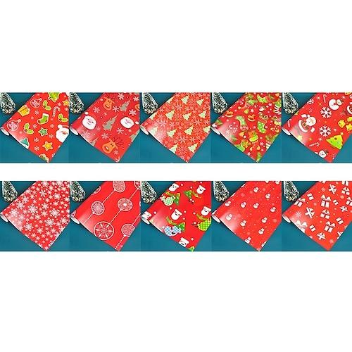 10 Stück 75x51cm Weihnachten Geschenkbox Geschenkpapier Hochzeit Grün Dekoration Geschenkpapier Artware Kraft Packpapier Geburtstag Origami Papier