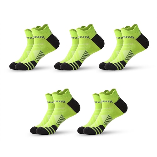 Herren 5 Paare Mehrfachpackungen Socken Laufsport Socken Freizeitsocken Schwarz Weiß Farbe Farbblock Sport Natur Täglich Urlaub Grundlegend Dünn Sommer Frühling Modisch Brautkleider schlicht Image