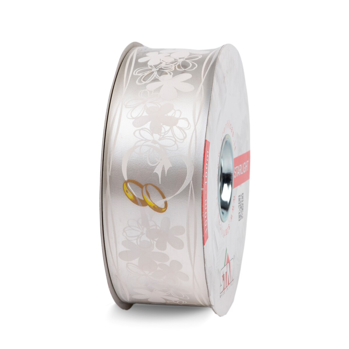 Star 50m Geschenkband Ringelband 50mm wasserfest Kunststoff Dekoband Polyband zum Basteln Autoschleifen 5cm Schleifenband Hochzeitsband Hochzeitsmotiv Weiß Image