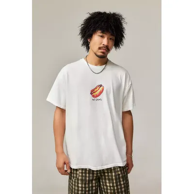 UO Hot Dawg T-Shirt - Cream 2XS at Urban Outfitters
