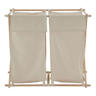 Household Essentials 2-Bag Laundry Sorter with Wooden X-Frame HH6786-1