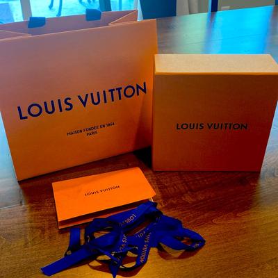 Louis Vuitton Accessories | Louis Vuitton Gift Box , Gift Bag, Ribbon , Card | Color: Black/Orange | Size: Os