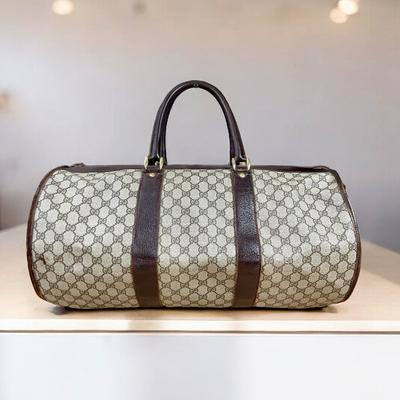 Gucci Bags | Gucci Vtg Duffle Bag Carry On Tote Laptop Travel Gym Gg Weekend Guccissi | Color: Brown/Tan | Size: Os