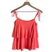 J. Crew Tops | J. Crew Merino Wool Tiered Layered Tank Top In Coral Pink Orange Size Small | Color: Orange/Pink | Size: S