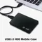 Boîtier de disque dur externe HDD USB 3.0, boîtier en plastique SATA, SSD, transmission haute vitesse, prise en charge de la fenêtre Mac Android, 2.5 pouces