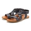 Sandale LASCANA "Sommerschuh", Damen, Gr. 42, schwarz, Obermaterial: 100% Rindsleder. Decksohle: 100% Rindsleder. Laufsohle: 100% Synthetik, unifarben, casual, Schuhe, aus Leder mit raffinierten Riemchen, Sandalette, Sommerschuh