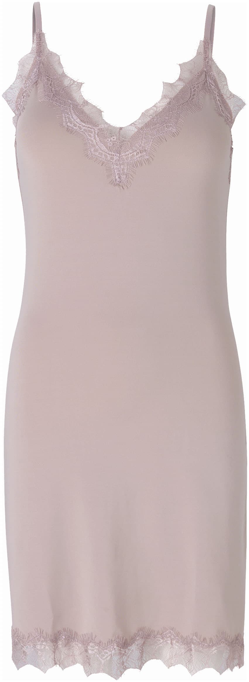 Unterkleid ROSEMUNDE "Billie Strap Dress", Damen, Gr. 44, N-Gr, rosa (vintage powder), Single Jersey, Obermaterial: 90% Polyester, 10% Elasthan, unifarben, schmal, tiefer V-Ausschnitt, Kleider Unterkleid, mit Spitze, V-Ausschnitt, verstellbare...