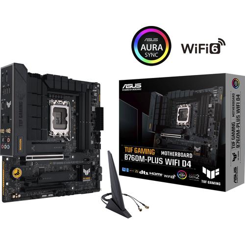 "ASUS Mainboard ""TUF GAMING B760M-PLUS WIFI D4"" Mainboards Intel B760, mATX, DDR4 Speicher, PCIe 5.0, 2x M.2 eh13"