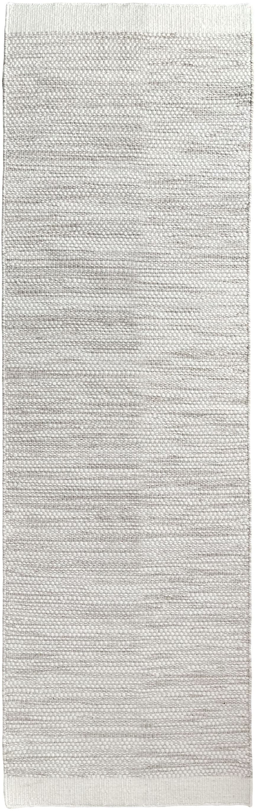 Wollteppich MY HOME "Woolscape", beige (natur, grau), B:80cm H:10mm L:200cm, Baumwolle, Wolle, Teppiche, Wendeteppich, handgewebte Qualität, meliert, reine Wolle, Wohnzimmer Image