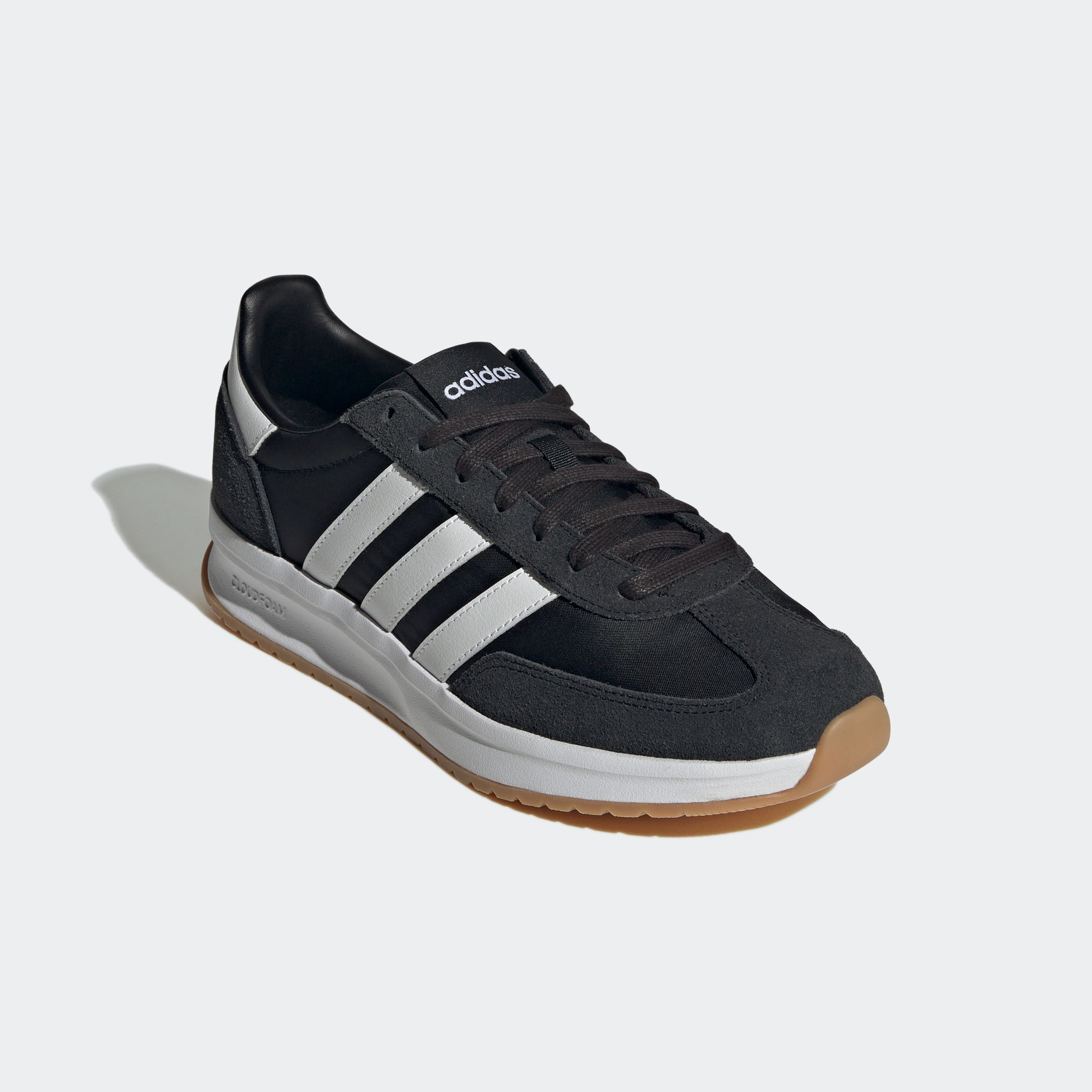 Sneaker ADIDAS SPORTSWEAR "RUN 70S 2.0", Herren, Gr. 47, schwarz-weiß (core schwarz, cloud weiß, cloud weiß), Leder, Textil, Schuhe Sneaker, inspiriert vom Design des adidas SL72