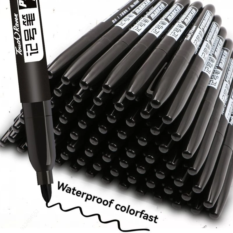 6 Teile/satz Permanent Art Marker Stift Feine Spitze Wasserdichte Tinte Dünne Spitze Rohe Spitze Schwarz Blau Rot Tinte 1,5mm Feine Farbe Marker Stifte Image