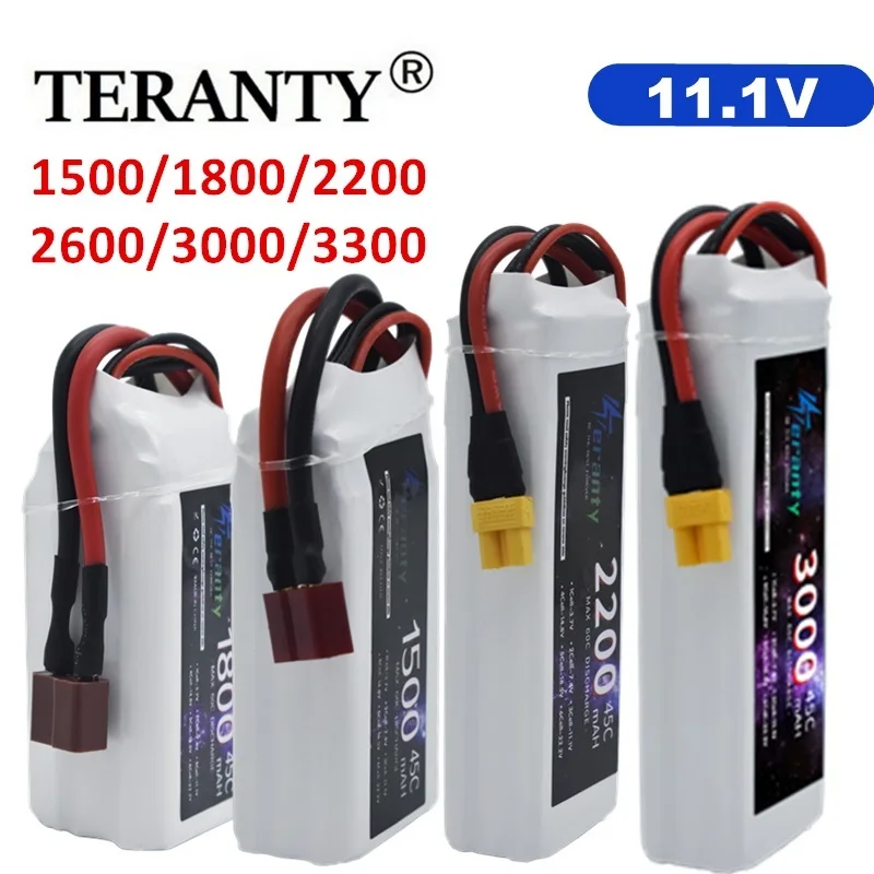 11,1 V LiPo Batterie 3S 1500mah 1800mAh 2200mah 2600mAh 3000mAh 3300mAh Deans T stecker XT60 Für RC Auto FPV Racing Drone Image