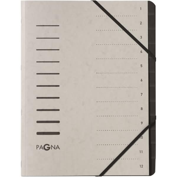 Pagna Ordnungsmappe A4 12 Fächer hellgrau 1-12 Image