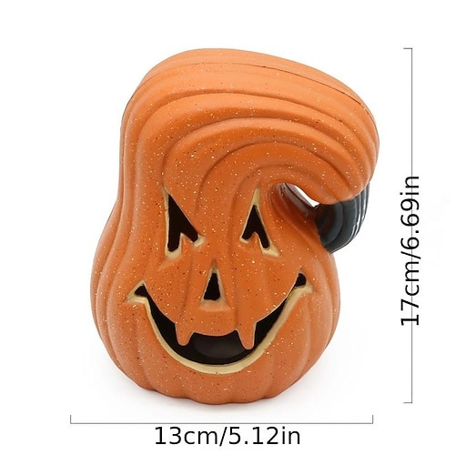 Halloween-Dekoration, leuchtendes Kürbis-Ornament, Jack-o-Lantern-Partyzubehör für Halloween, Herbst, Innen- und Außenbereich, Garten, Halloween-Dekoration, 1 Stück Image