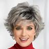 Short Wigs for White Women Gray Wig for White Women Pixie Cuts Wigs for Older Women Full Curly Hair for Daily (#1 56cm 22.05inch (Recommended for small head