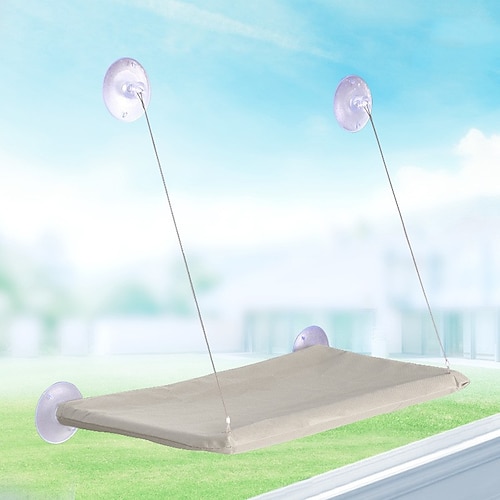 Katzenfenster-Hängemattensitz, Innen-Kätzchen-Ruhesitz mit robusten Saugnäpfen, Bett mit strapazierfähigem, waschbarem und atmungsaktivem Netzrahmen Image