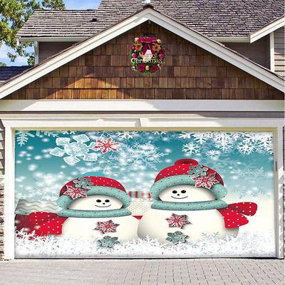 Christmas Background Cloth Outdoor Garage Door Tapestry Cloth Festive Party Decorations Comes With Hanging Cloth Large Size