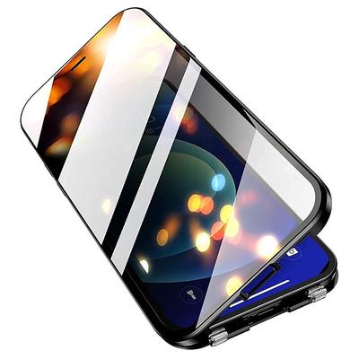 Anti Peeping Privacy Magnetic Case For Apple iPhone 15 14 Pro Max Plus 13 12 Mini 11 Pro Max Double Sided Glass 360 Protection Anti episo Magnetic Adsorption Case with Safety Lock