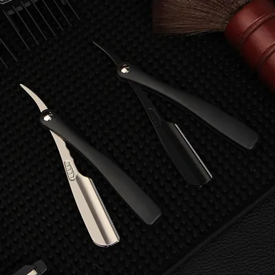 1pc Men Manual Shaver Barbershop Razor Salon Hair Knife Zinc Alloy Folding Safety Portable Razor