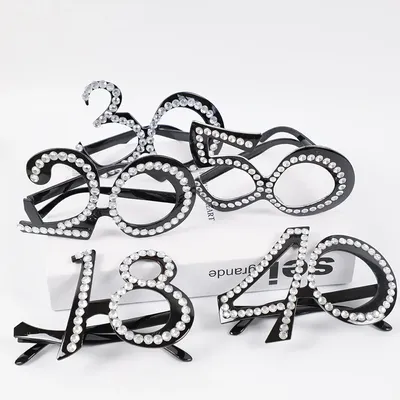 1Pcs Diamond Birthday 18/20/21/30/40/50/60/80th Years Old Eyeglasses Gift Photo Props for Happy Birthday Party Favors Decoration