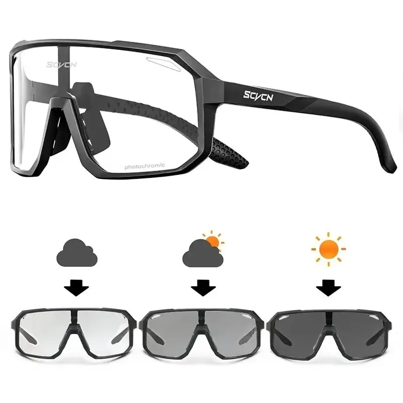 Lunettes de soleil photochromiques pour hommes et femmes, lunettes de vélo de montagne, lunettes de route, équitation de vélo, sports de plein air, randonnée, nouveau
