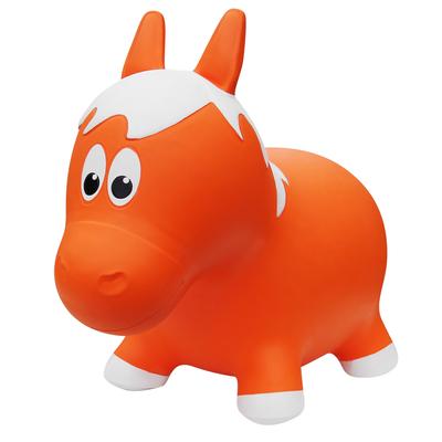 Toddler Boys and Girls Farm Hopper Bounce Toy, Orange Horse