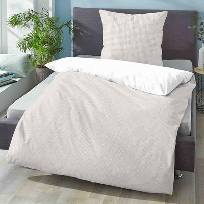 biberna Mako-Satin Bettwäsche PUNKTE - MIX & MATCH taupe, 155x220 cm + 80x80 cm Image