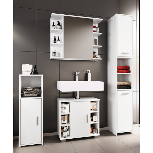 VCM Badmöbelset Badezimmer Set ""Zalo II"" Weiß 4-tlg.