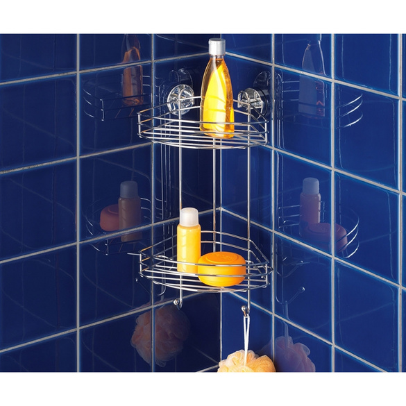 WENKO Vacuum-Loc® Eckregal 2 Etagen, Befestigen ohne bohren