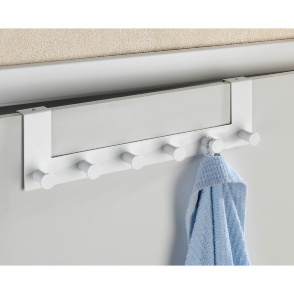 WENKO Türgarderobe Celano Weiß, 6 Haken, für Türfalzstärken bis 2 cm Image