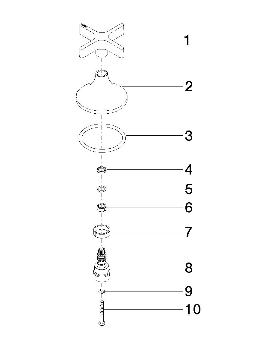 Dornbracht Griff für Seitenventil Ersatzteile 90208001100 D. 71 x 63 mm Dark Platinum gebürstet 90208001100-99 Image