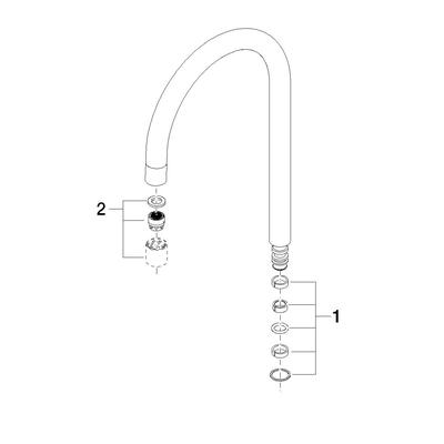 Dornbracht Auslauf Ersatzteile 90282231900 165 mm, 7 l/min. Chrom 90282231900-00 Image