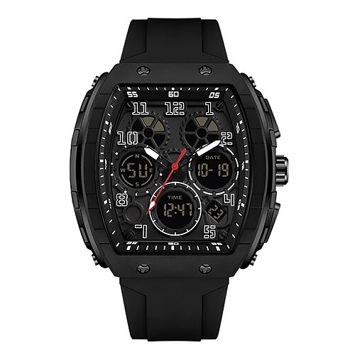 SANDA Herren Digitaluhr Draussen Sport Modisch Armbanduhr leuchtend Stopuhr Wecker Countdown Kieselgel Beobachten Image