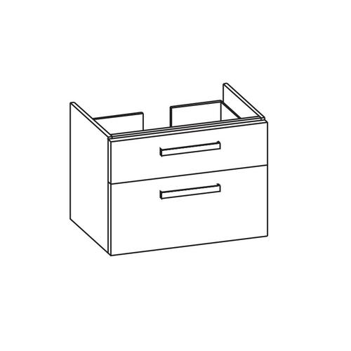 Artiqua 413 Waschtischunterschrank für Renova Plan 122175 Weiß Glanz, 413-WU2L-3-K18-7050-68 413-WU2L-3-K18-7050-68