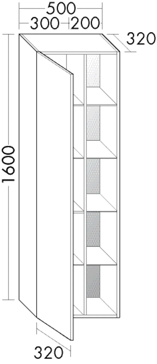 Burgbad Hochschrank Orell HGL 1600x500x320 Sand Ultramatt, HSES050RF5721 HSES050RF5721 Image