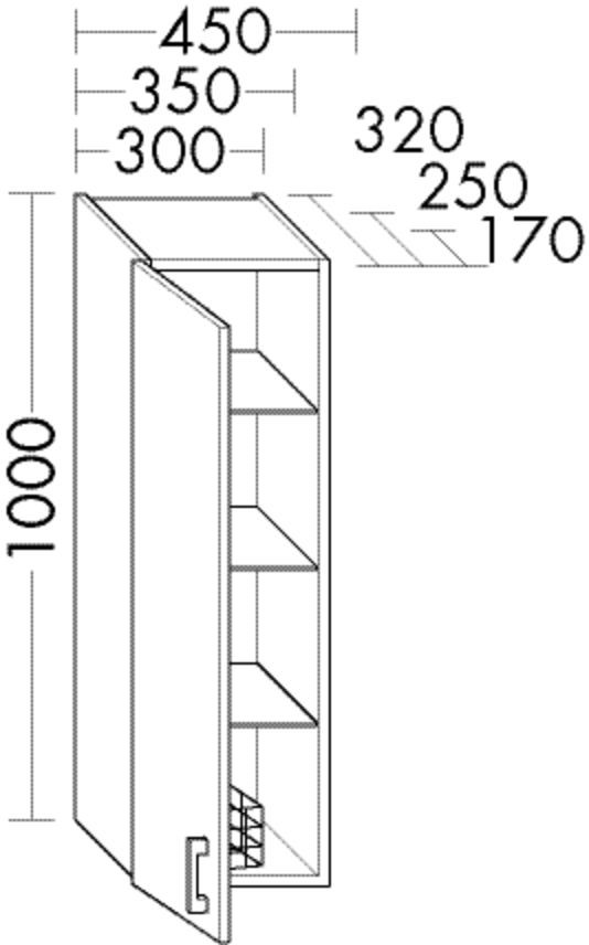 Burgbad Hängeschrank Sys30 PG1 Aqua 1000x350x320 Eiche Dekor Rost, OSBQ035RF3812 OSBQ035RF3812 Image