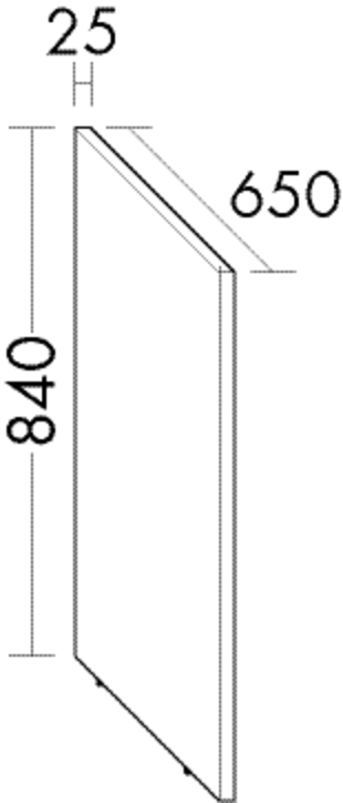 Burgbad Seitenteil Sys30 PG2 Echo 870x25x650 Eiche Dekor Rost, PBAD003F3810 PBAD003F3810 Image
