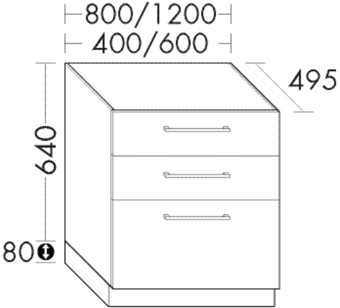 Burgbad Unterschrank Crono HGL 720x800x495 Trend- oder RAL-Farbe HGL, SEVM080F5338 SEVM080F5338 Image